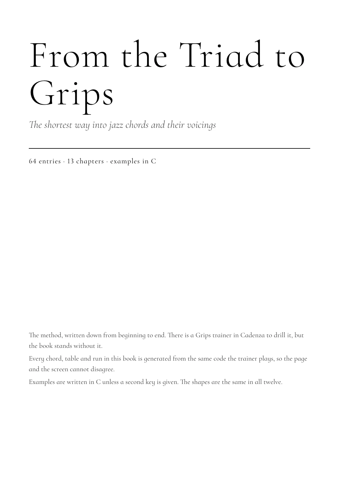 The title page of From the Triad to Grips